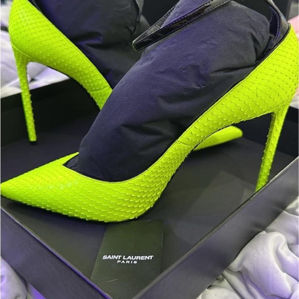Saint Laurent Neon Green Heels